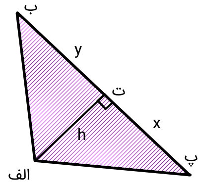 تقسیم مثلث به دو مثلث قائم الزاویه