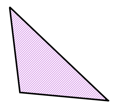 نمایش سطح محدود به ضلع‌های مثلث (مساحت مثلث)