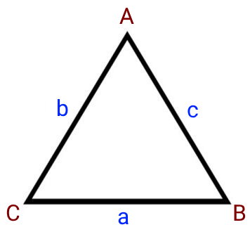 یک مثلث با پارامترهای طول ضلع