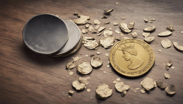 یک سکه طلا و چند سکه تقلبی