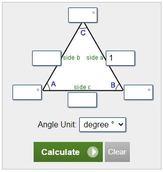 رابط کاربری ابزار سایت Calculator.net برای محاسبه مساحت مثلث