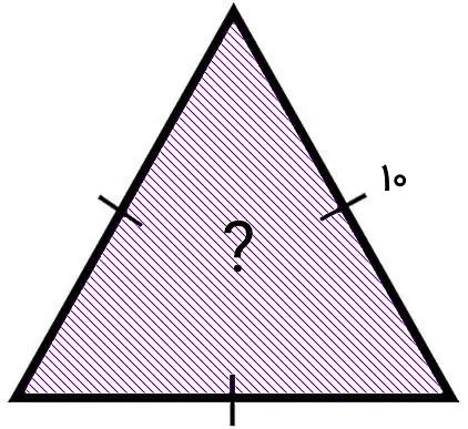 مثلث متساوی الاضلاعی با طول ضلع ۱۰