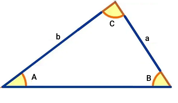 مثلثی با زاویه‌ها و اضلاع مشخص