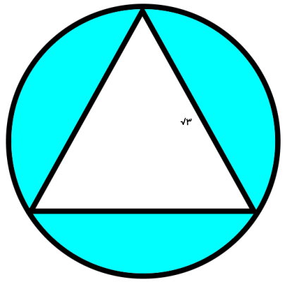 مساحت مثلث متساوی الاضلاع محاط در دایره