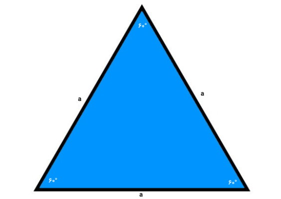 ضلع‌ها و زاویه های داخلی مثلث متساوی الاضلاع