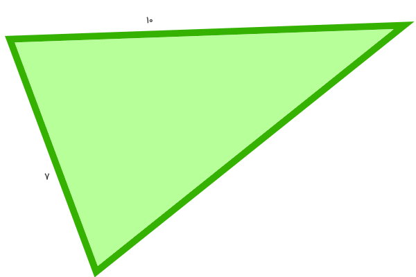 محیط مثلث متساوی الساقین با ساق 10 و قاعده 7