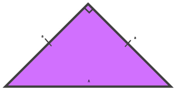 مثلث قائم الزاویه با وتر 8 و ساق a