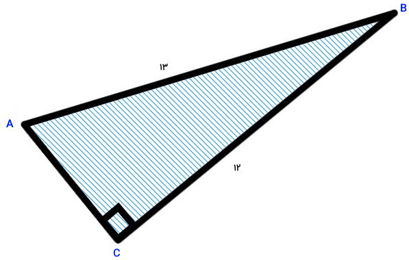 مثلثی با یک زاویه 90 درجه