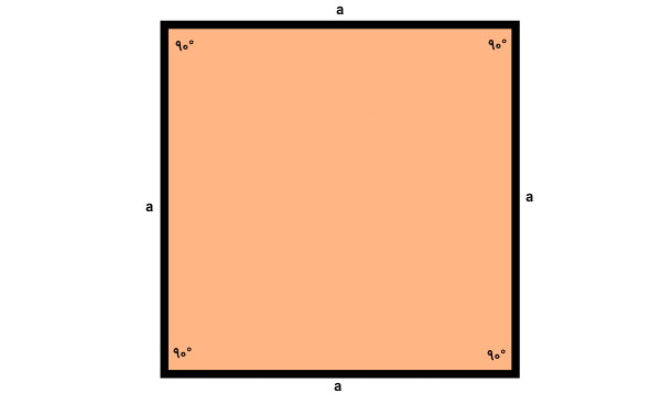 زاویه های داخلی مربع