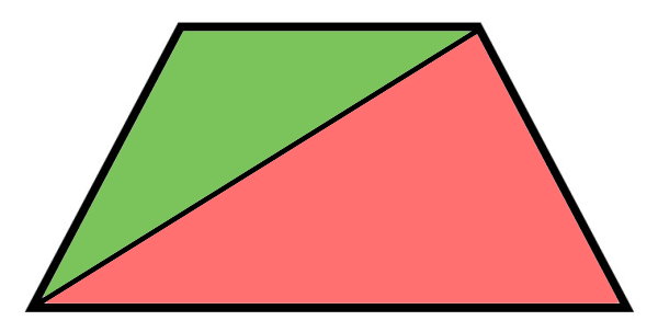تقسیم ذوزنقه به دو مثلث