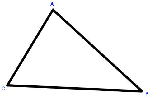 مثلث ABC (رسم ارتفاع مثلث با گونیا)