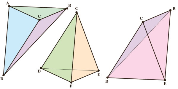 سه هرم جدا شده از منشور مثلثی