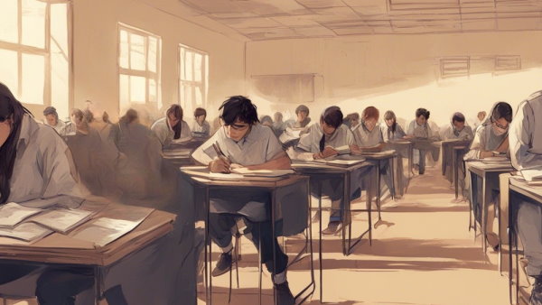 دانش آموزان در جلسه امتحان (تصویر تزئینی مطلب زیر مجموعه چیست)