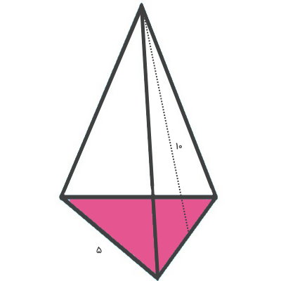 مساحت هرم مثلثی به ضلع قاعده 5 و طول مایل 10