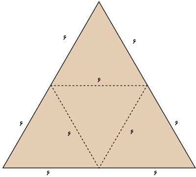 گسترده هرم مثلث متساوی الاضلاع با ضلع های برابر