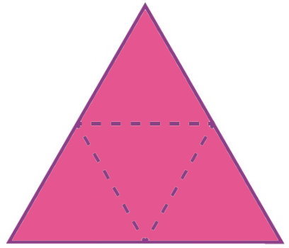 گسترده هرمی با قاعده مثلث متساوی الاضلاع و وجه‌های متساوی الاضلاع