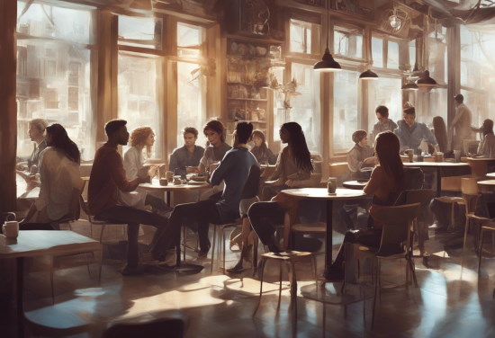 تصویر مردم در کافه