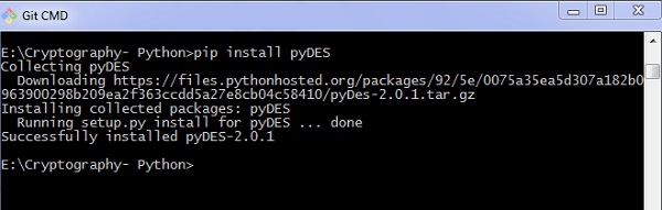 روش نصب بسته pyDES در پایتون 