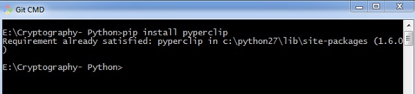 خروجی نصب افزونه pyperclip | آموزش رمزنگاری