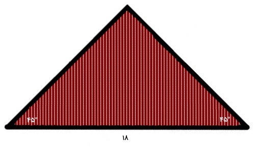مثلثی با دو زاویه 45 درجه، مثال مساحت انواع مثلث خاص
