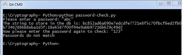 تصویر خروجی سناریو دوم ماژول رمزنگاری با پایتون