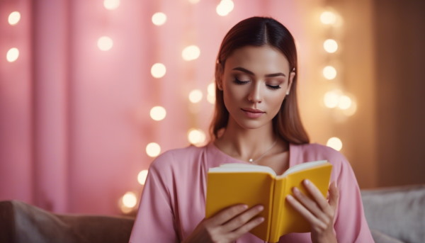 زنی در حال خواندن کتاب