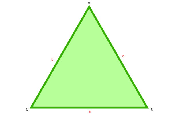 اندازه ضلع‌های مثلث ABC