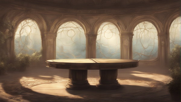 تصویر گرافیکی از یک میز دایره ای دو تکه (تصویر تزئینی مطلب مساحت نیم دایره)