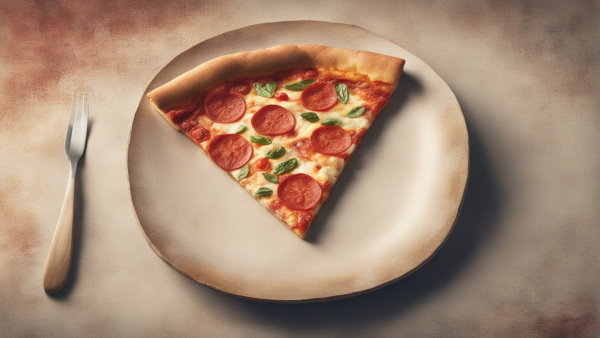 تکه ای از پیتزا تقریبا به شکل یک ربع دایره (تصویر تزئینی مطلب محیط ربع دایره)