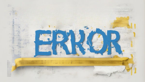 کلمه انگلیسی ERROR به رنگ آبی در یک صفحه سفید با یک خط قرمز زیرش (تصویر تزئینی مطلب ساخت ماشین حساب با پایتون)