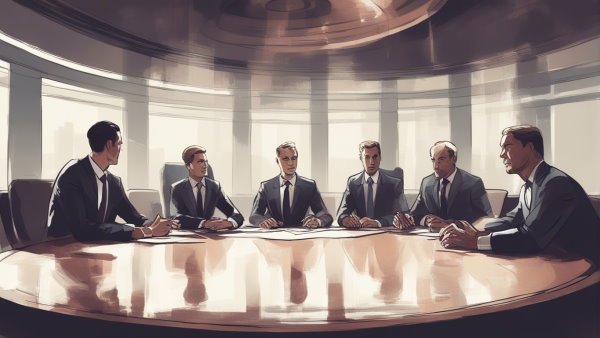 چند مرد با کت نشسته دور یک میز گرد در اتاق (تصویر تزئینی مطلب تحقیق در عملیات ۱)