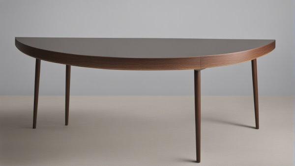 یک میز نیم دایره ای چوبی