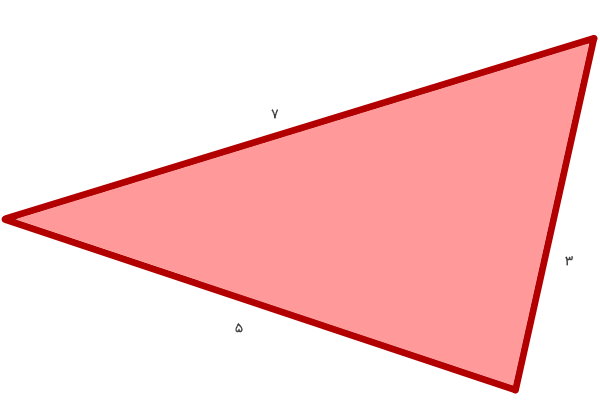 محیط مثلث مختلف الاضلاع به ضلع‌های 3 و 5 و 7