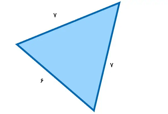 مثلث متساوی الساقین آبی رنگ