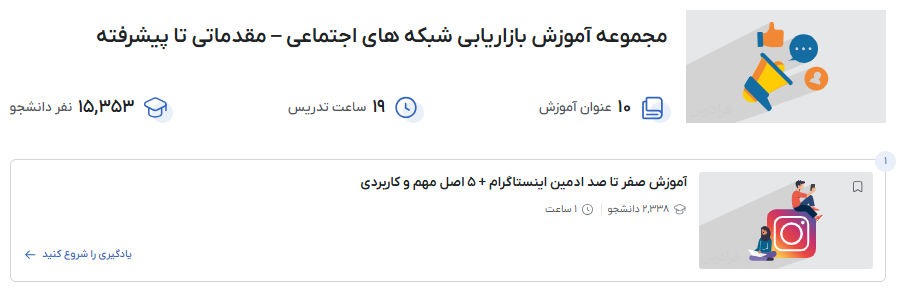 مجموعه آموزش بازاریابی در شبکه های اجتماعی فرادرس