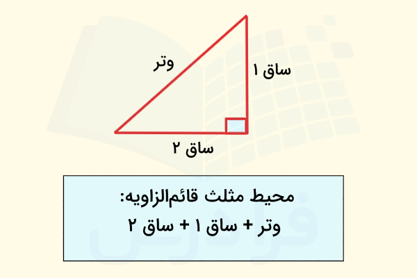 فرمول محیط مثلث قائم‌ الزاویه