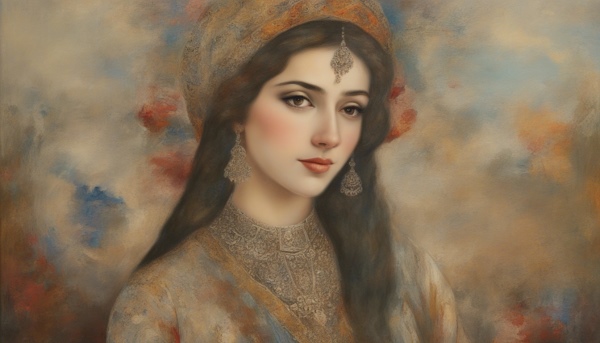 نقاشی پرتره زن ایرانی