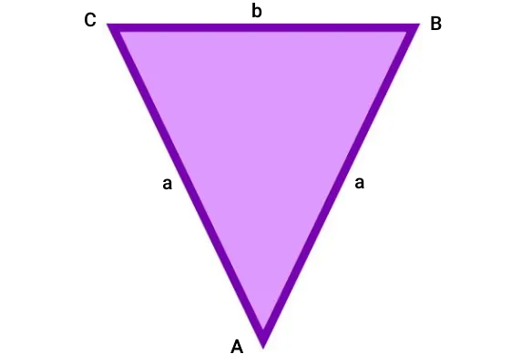 مثلث متساوی الساقین بنفش رنگ