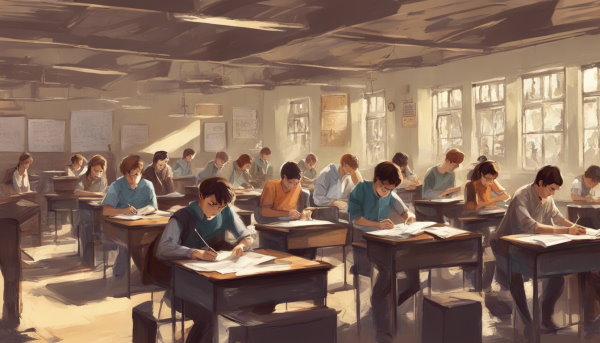یک جلسه امتحان در دبیرستان