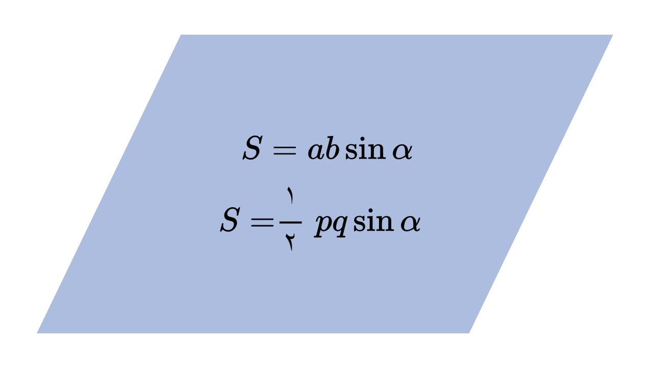 مساحت متوازی الاضلاع با سینوس — به زبان ساده + حل مثال