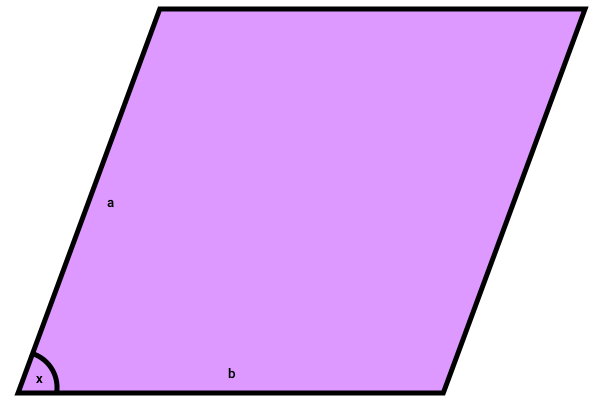 فرمول مساحت متوازی الاضلاع با ضلع