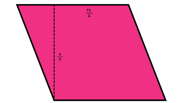 نمونه سوال مساحت متوازی الاضلاع با متغیر