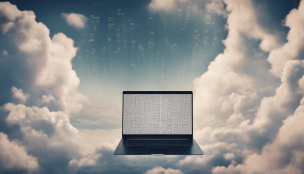 یک لپ تاپ در آسمان (تصویر تزئینی مطلب اسکریپت چیست)