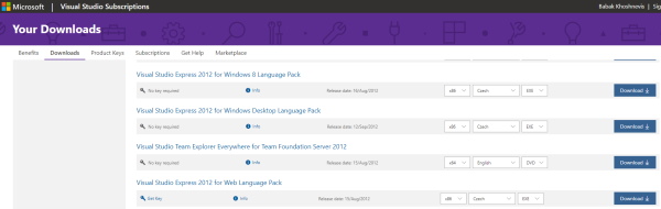 دریافت Language Pack هر یک از نسخه‌های ویژوال استودیو اکسپرس ۲۰۱۲