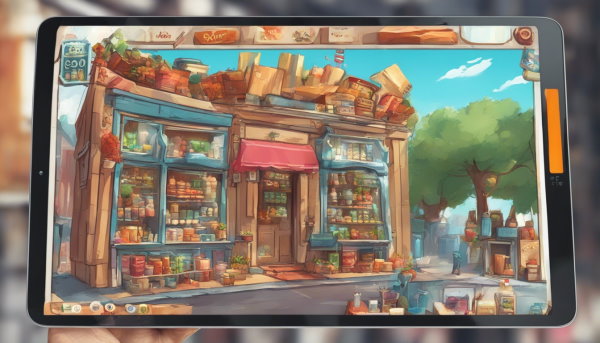 یک تبلت که یک میوه فروشی را نمایش می دهد (تصویر تزئینی مطلب موضوع برای طراحی وب سایت)