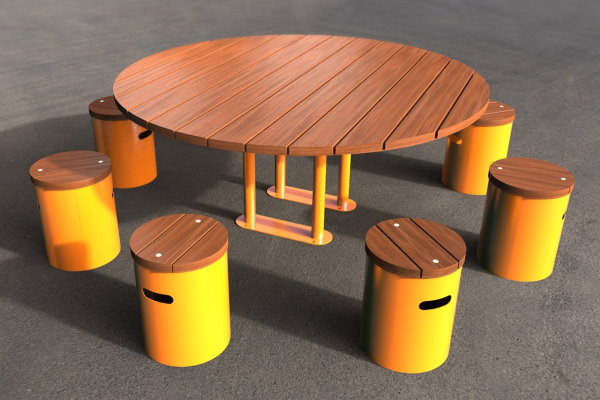 میز دایره ای شکل به قطر 1/5 متر