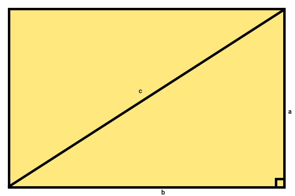 تبدیل مستطیل به دو مثلث قائم الزاویه با رسم قطر