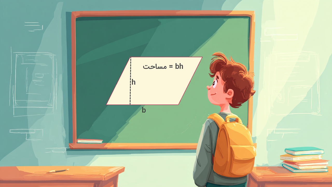 مساحت متوازی الاضلاع چطور محاسبه می شود؟ – جامع + مثال، تمرین و فیلم رایگان
