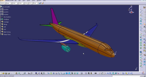 طراحی بدنه هواپیما در کتیا