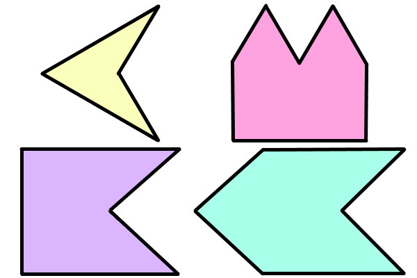 چند نمونه چند ضلعی مقعر